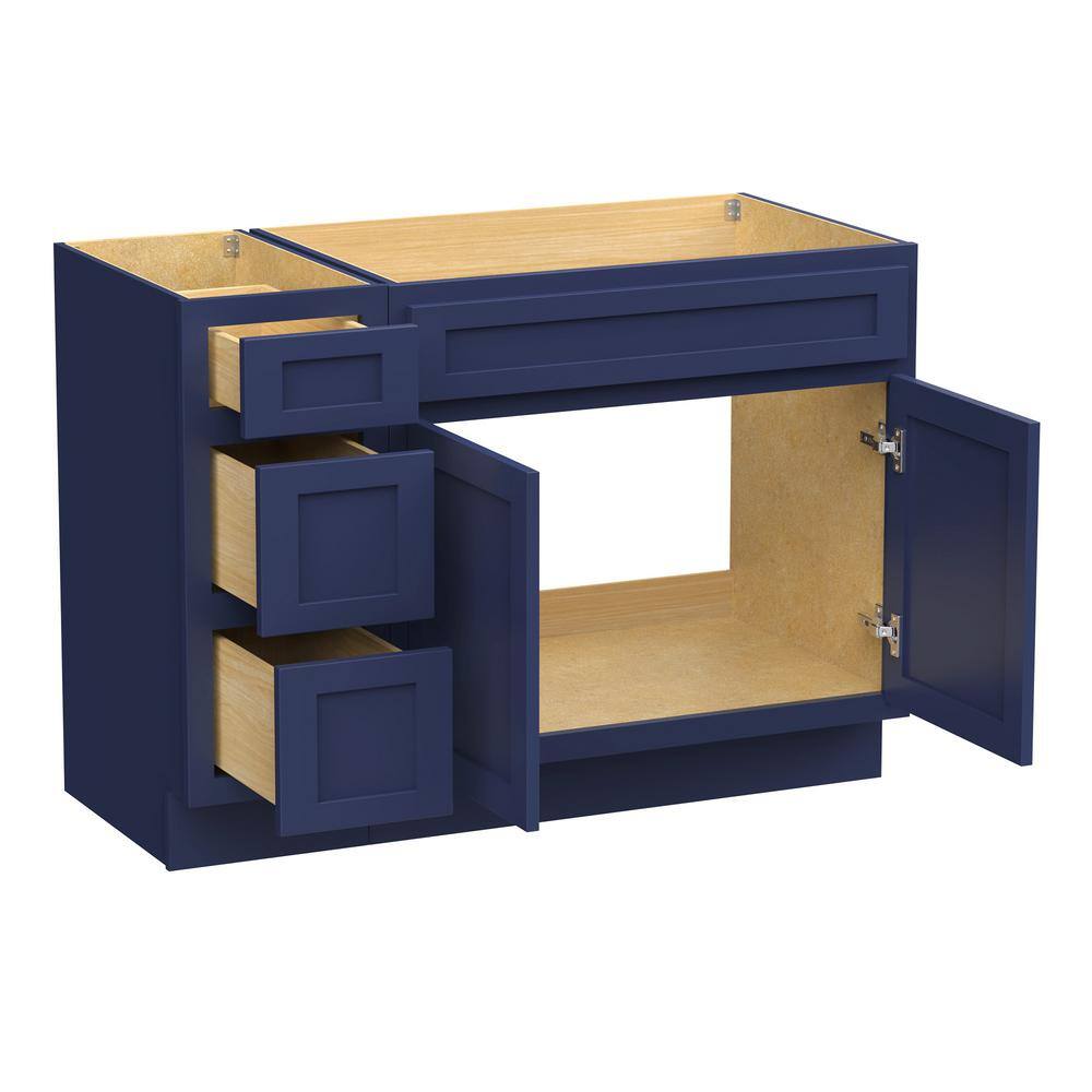 Vanity Art 45 in. W x 21 in. D x 32.5 in. H Bath Vanity Cabinet without Top in Blue