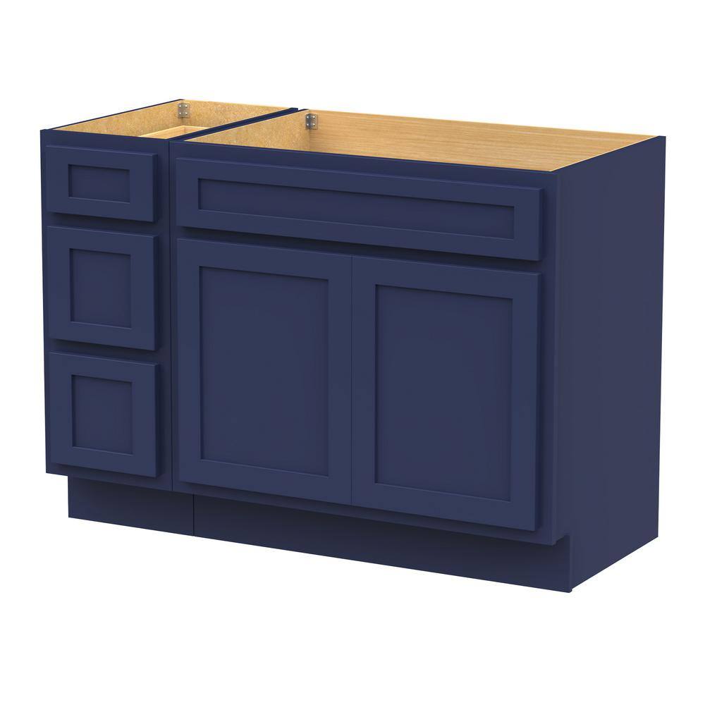 Vanity Art 45 in. W x 21 in. D x 32.5 in. H Bath Vanity Cabinet without Top in Blue