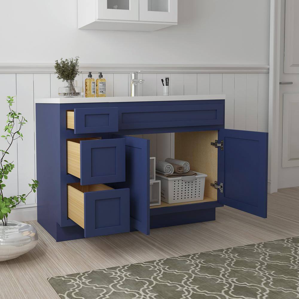 Vanity Art 45 in. W x 21 in. D x 32.5 in. H Bath Vanity Cabinet without Top in Blue