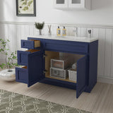 Vanity Art 45 in. W x 21 in. D x 32.5 in. H Bath Vanity Cabinet without Top in Blue