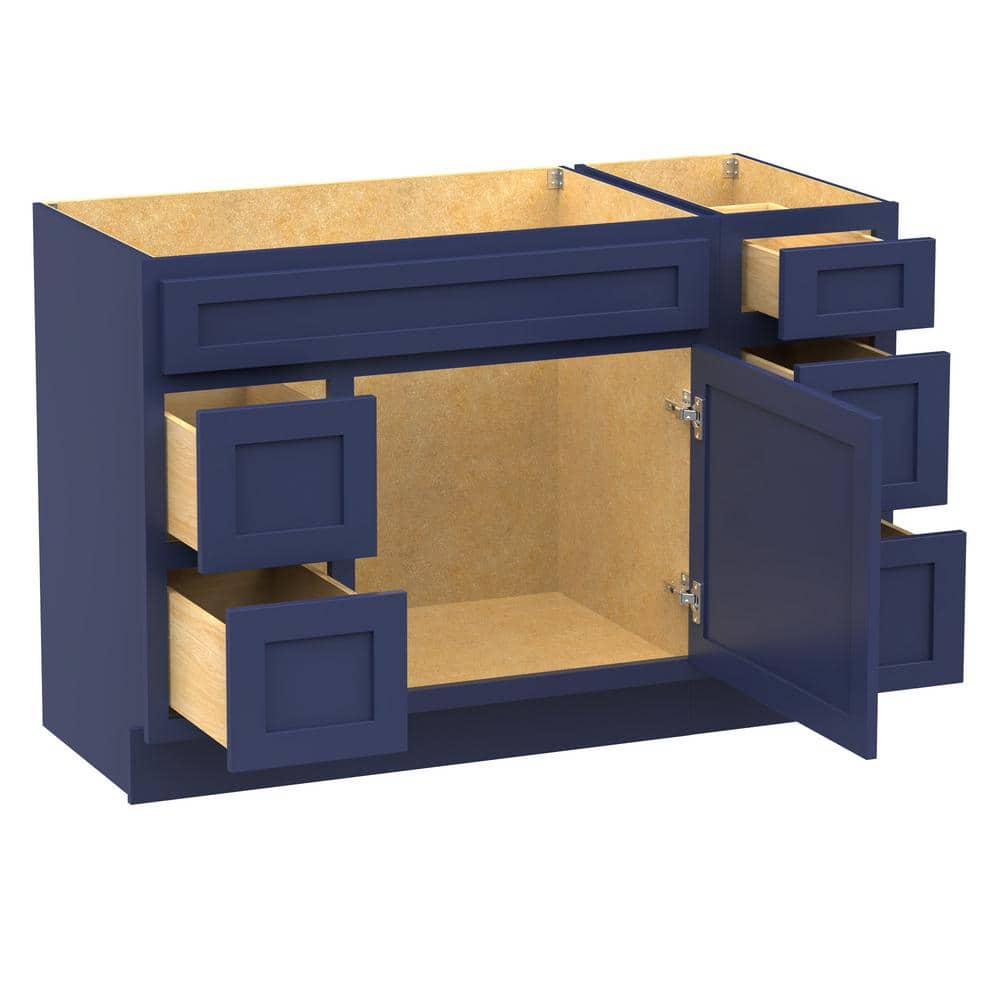 Vanity Art 48 in. W x 21 in. D x 32.5 in. H Bath Vanity Cabinet without Top in Blue
