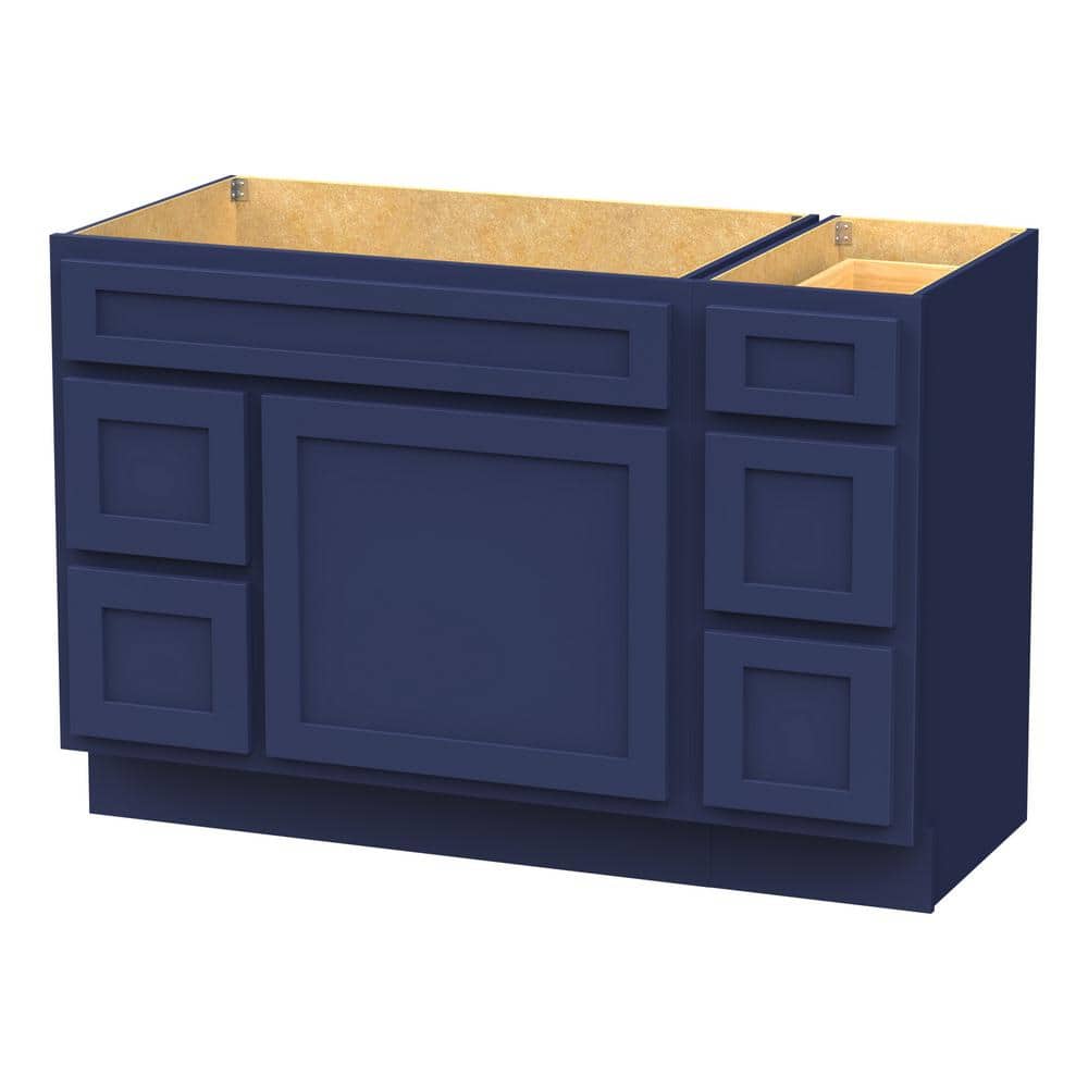 Vanity Art 48 in. W x 21 in. D x 32.5 in. H Bath Vanity Cabinet without Top in Blue