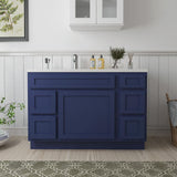 Vanity Art 48 in. W x 21 in. D x 32.5 in. H Bath Vanity Cabinet without Top in Blue