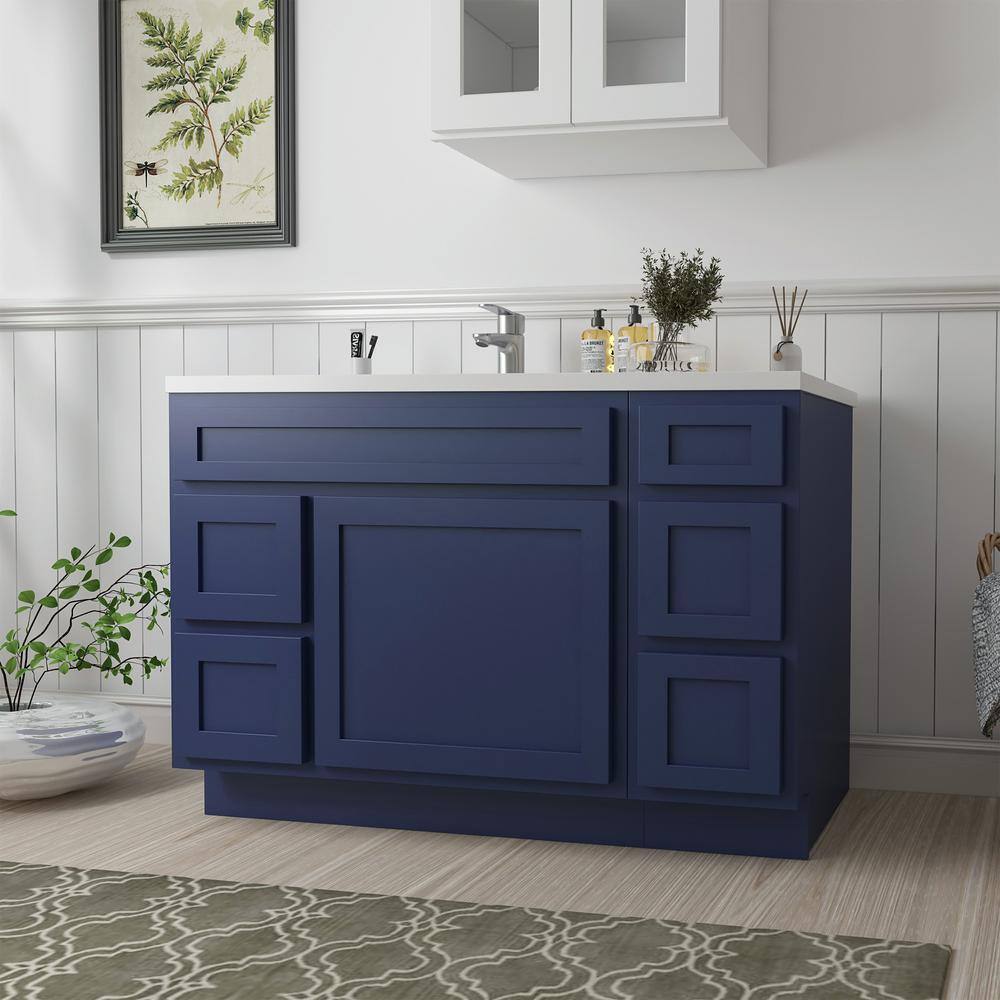 Vanity Art 48 in. W x 21 in. D x 32.5 in. H Bath Vanity Cabinet without Top in Blue