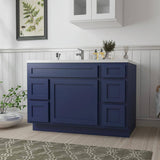 Vanity Art 48 in. W x 21 in. D x 32.5 in. H Bath Vanity Cabinet without Top in Blue