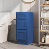 Vanity Art 12 in. W x 21 in. D x 32.5 in. H 3-Drawers Bath Vanity Cabinet without Top in Blue