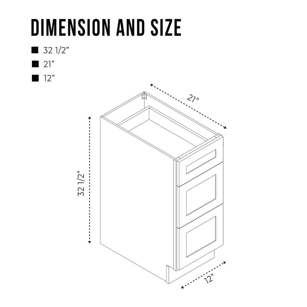 Vanity Art 12 in. W x 21 in. D x 32.5 in. H 3-Drawers Bath Vanity Cabinet without Top in Blue