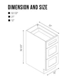 Vanity Art 12 in. W x 21 in. D x 32.5 in. H 3-Drawers Bath Vanity Cabinet without Top in Blue