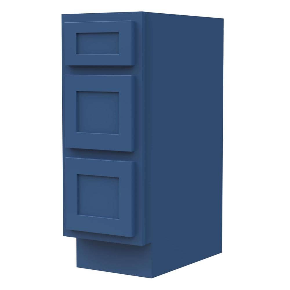 Vanity Art 12 in. W x 21 in. D x 32.5 in. H 3-Drawers Bath Vanity Cabinet without Top in Blue