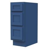 Vanity Art 12 in. W x 21 in. D x 32.5 in. H 3-Drawers Bath Vanity Cabinet without Top in Blue