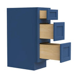 Vanity Art 12 in. W x 21 in. D x 32.5 in. H 3-Drawers Bath Vanity Cabinet without Top in Blue