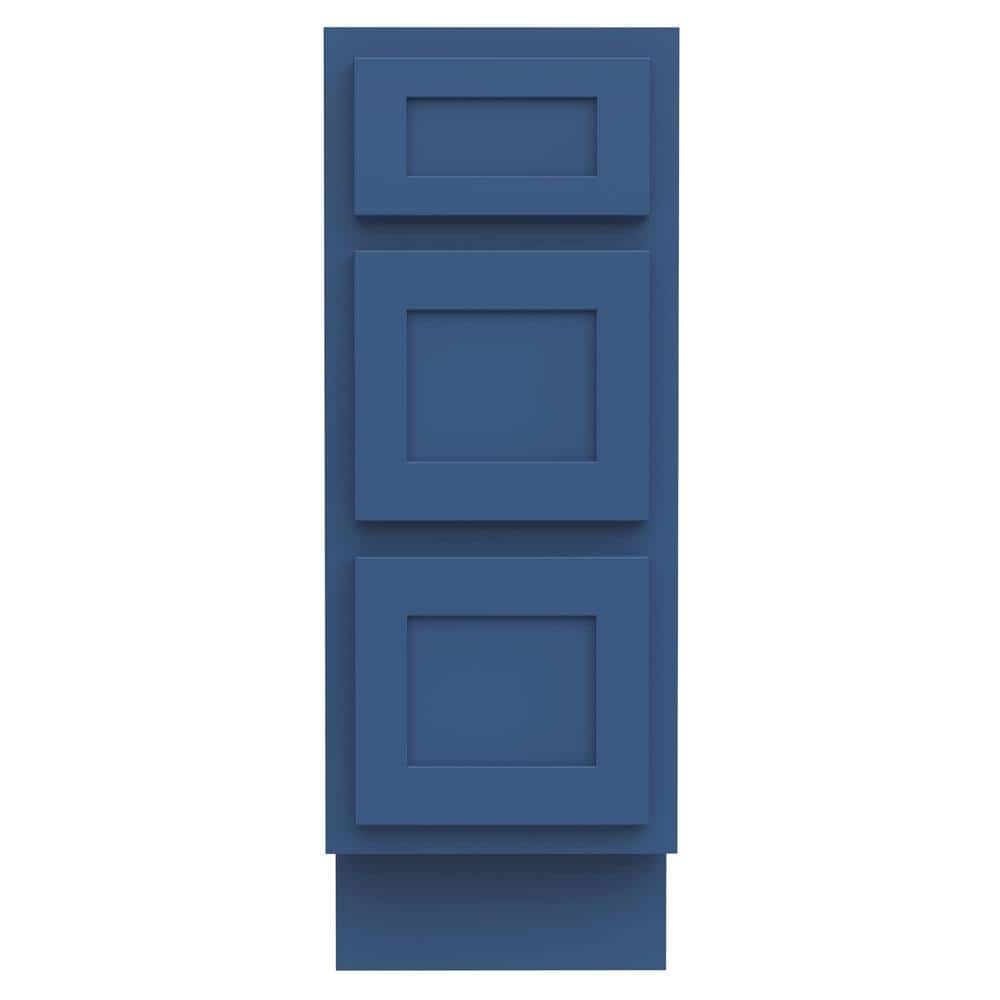 Vanity Art 12 in. W x 21 in. D x 32.5 in. H 3-Drawers Bath Vanity Cabinet without Top in Blue