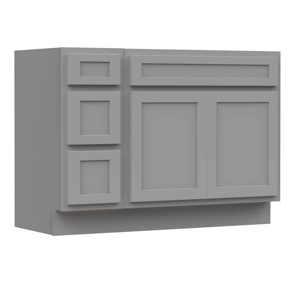 Vanity Art 51 in. W. x 21 in. D x 32.5 in. H Bath Vanity Cabinet without Top in Gray