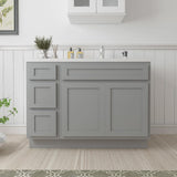 Vanity Art 51 in. W. x 21 in. D x 32.5 in. H Bath Vanity Cabinet without Top in Gray