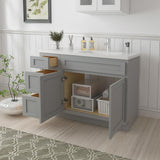 Vanity Art 51 in. W. x 21 in. D x 32.5 in. H Bath Vanity Cabinet without Top in Gray