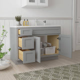 Vanity Art 51 in. W. x 21 in. D x 32.5 in. H Bath Vanity Cabinet without Top in Gray