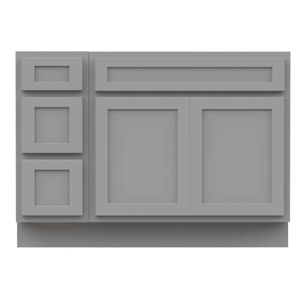 Vanity Art 51 in. W. x 21 in. D x 32.5 in. H Bath Vanity Cabinet without Top in Gray