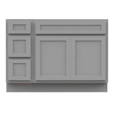 Vanity Art 51 in. W. x 21 in. D x 32.5 in. H Bath Vanity Cabinet without Top in Gray
