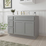 Vanity Art 51 in. W. x 21 in. D x 32.5 in. H Bath Vanity Cabinet without Top in Gray