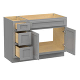 Vanity Art 51 in. W. x 21 in. D x 32.5 in. H Bath Vanity Cabinet without Top in Gray