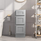 Vanity Art 12 in. W x 21 in. D x 32.5 in. H 3-Drawers Bath Vanity Cabinet Only in Gray
