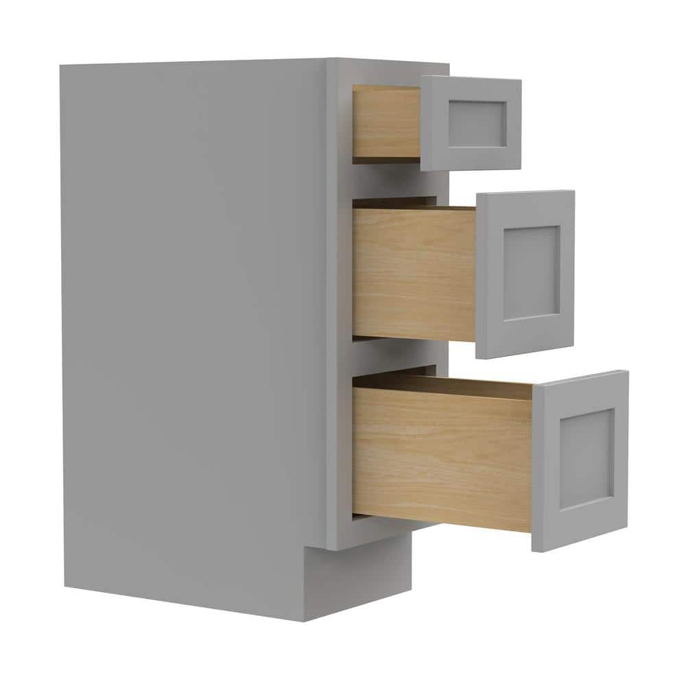 Vanity Art 12 in. W x 21 in. D x 32.5 in. H 3-Drawers Bath Vanity Cabinet Only in Gray