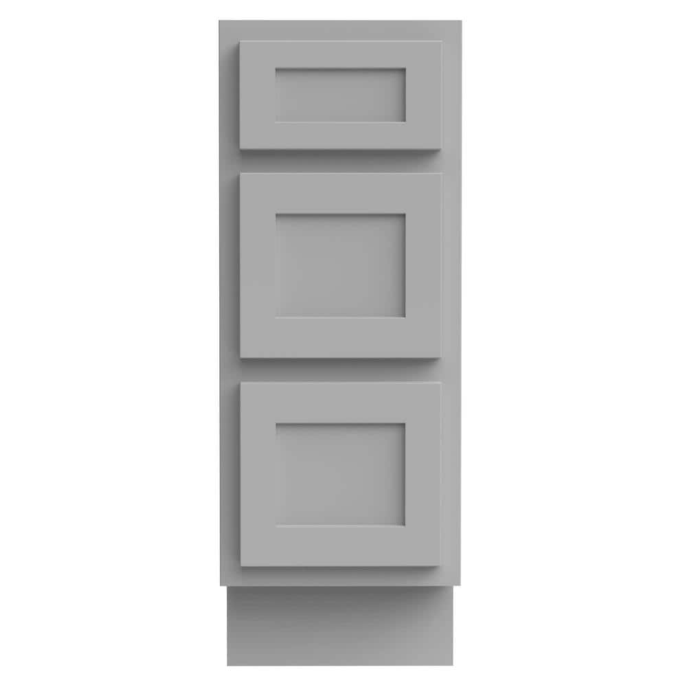 Vanity Art 12 in. W x 21 in. D x 32.5 in. H 3-Drawers Bath Vanity Cabinet Only in Gray