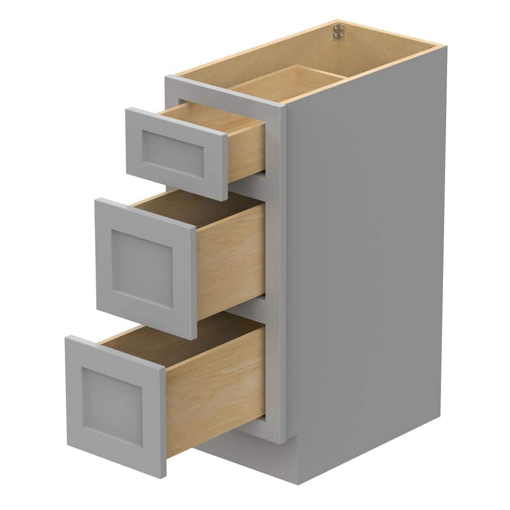 Vanity Art 12 in. W x 21 in. D x 32.5 in. H 3-Drawers Bath Vanity Cabinet Only in Gray