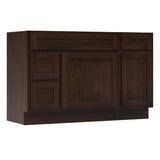 Vanity Art 51 in. W x 21 in. D x 32.5 in. H Bath Vanity Cabinet without Top in Brown