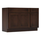 Vanity Art 51 in. W x 21 in. D x 32.5 in. H Bath Vanity Cabinet without Top in Brown