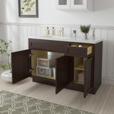 Vanity Art 51 in. W x 21 in. D x 32.5 in. H Bath Vanity Cabinet without Top in Brown