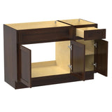 Vanity Art 51 in. W x 21 in. D x 32.5 in. H Bath Vanity Cabinet without Top in Brown