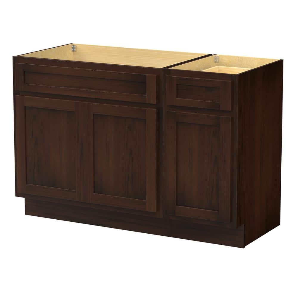Vanity Art 54 in. W x 21 in. D x 32.5 in. H Bath Vanity Cabinet without Top in Brown