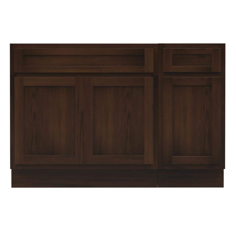 Vanity Art 54 in. W x 21 in. D x 32.5 in. H Bath Vanity Cabinet without Top in Brown