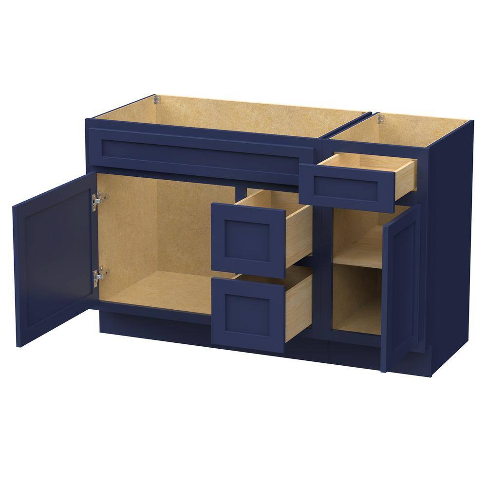 Vanity Art 51 in. W x 21 in. D x 32.5 in. H Bath Vanity Cabinet without Top in Blue