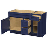Vanity Art 51 in. W x 21 in. D x 32.5 in. H Bath Vanity Cabinet without Top in Blue
