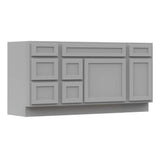 Vanity Art 66 in. W x 21 in. D x 32.5 in. H Bath Vanity Cabinet without Top in Gray