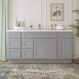 Vanity Art 66 in. W x 21 in. D x 32.5 in. H Bath Vanity Cabinet without Top in Gray