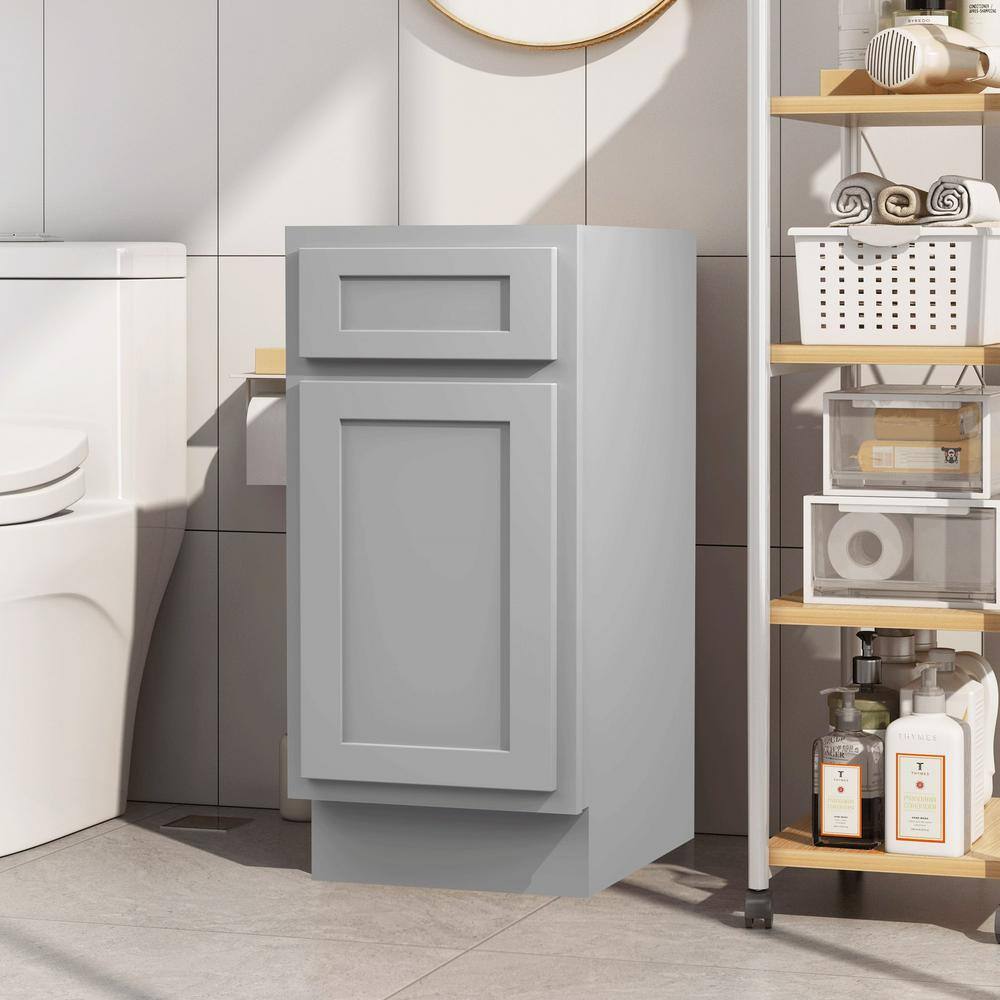 Vanity Art 15 in. W x 21 in. D x 32.5 in. H 1-Drawer Bath Vanity Cabinet Only in Gray