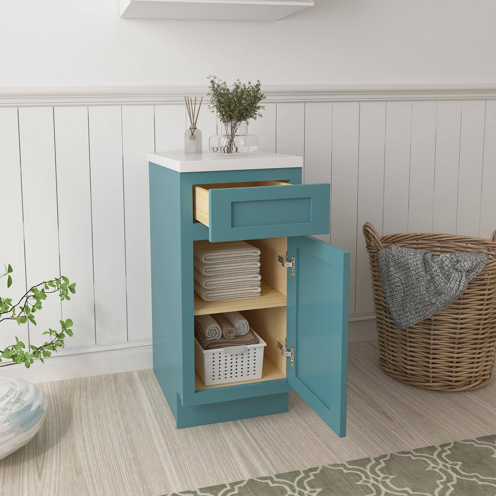 Vanity Art 15 in. W x 21 in. D x 32.5 in. H 1-Drawer Bath Vanity Cabinet Only in Sea Green