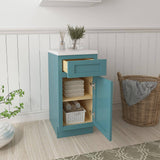 Vanity Art 15 in. W x 21 in. D x 32.5 in. H 1-Drawer Bath Vanity Cabinet Only in Sea Green