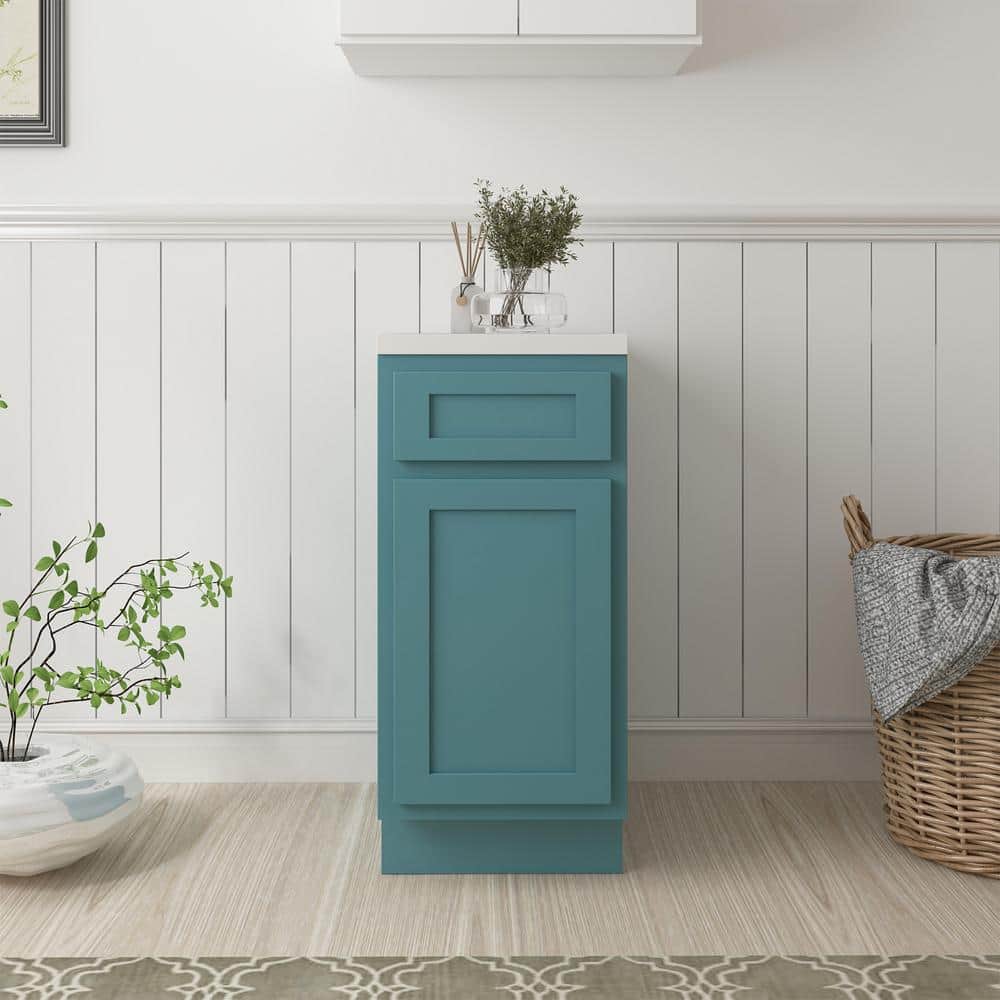 Vanity Art 15 in. W x 21 in. D x 32.5 in. H 1-Drawer Bath Vanity Cabinet Only in Sea Green