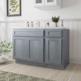 Vanity Art 45 in. W x 21 in. D x 32.5 in. H Bath Vanity Cabinet without Top in Silver