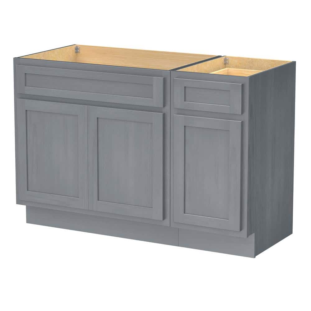 Vanity Art 45 in. W x 21 in. D x 32.5 in. H Bath Vanity Cabinet without Top in Silver
