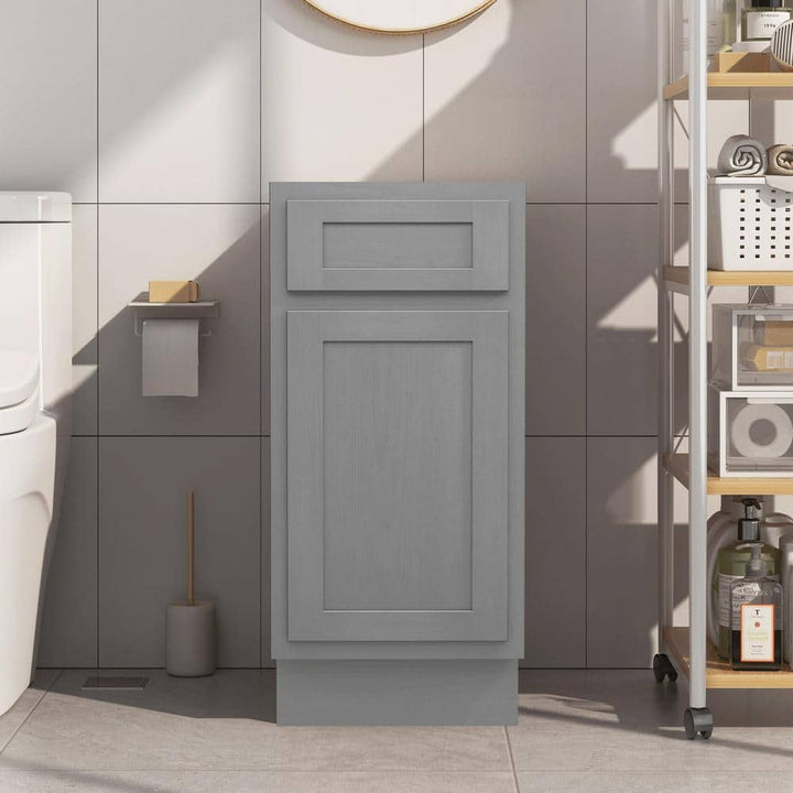 Vanity Art 15 in. W x 21 in. D x 32.5 in. H 1-Drawer Bath Vanity Cabinet without Top in Silver