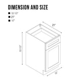 Vanity Art 15 in. W x 21 in. D x 32.5 in. H 1-Drawer Bath Vanity Cabinet without Top in Silver
