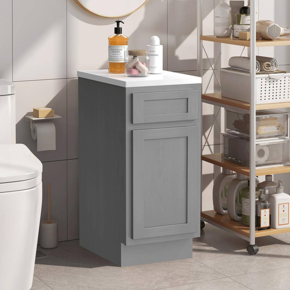 Vanity Art 15 in. W x 21 in. D x 32.5 in. H 1-Drawer Bath Vanity Cabinet without Top in Silver