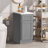 Vanity Art 15 in. W x 21 in. D x 32.5 in. H 1-Drawer Bath Vanity Cabinet without Top in Silver