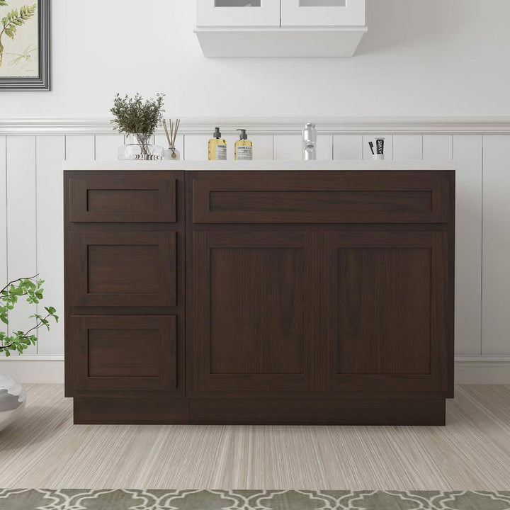 Vanity Art 45 in. W x 21 in. D x 32.5 in. H Bath Vanity Cabinet without Top in Brown