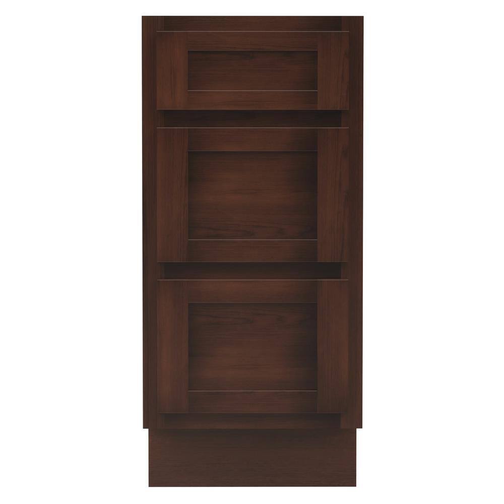 Vanity Art 15 in. W x 21 in. D x 32.5 in. H 3-Drawers Bath Vanity Cabinet Only in Brown